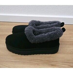 UGG NITA Women's Suede Shealing Lined Slippers Ankle Boots Black Size 11